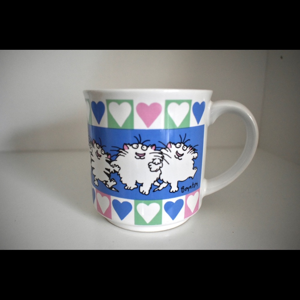 Boynton Cat Mug with hearts Valentine Romance Love